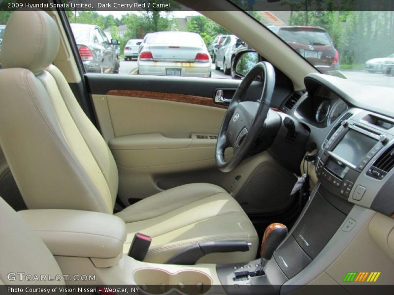 Dark Cherry Red / Camel 2009 Hyundai Sonata Limited
