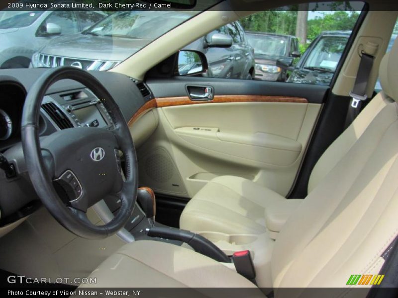 Dark Cherry Red / Camel 2009 Hyundai Sonata Limited
