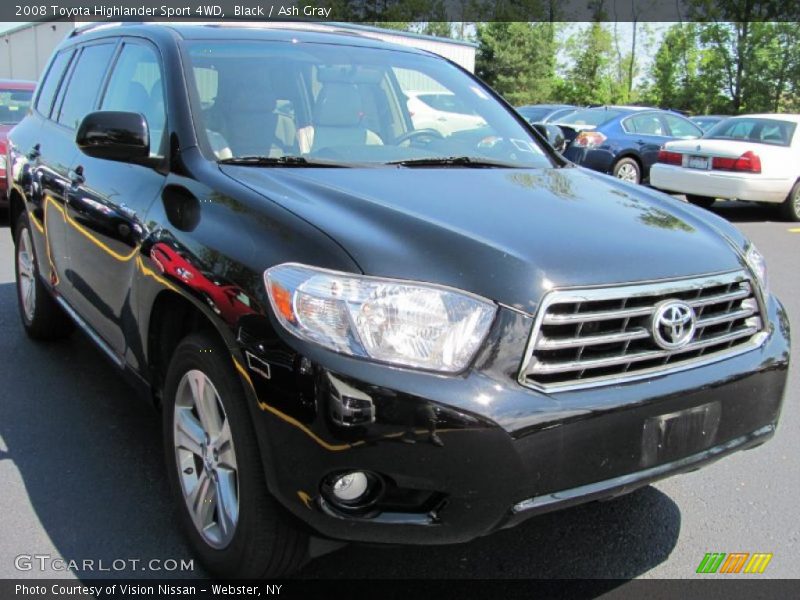 Black / Ash Gray 2008 Toyota Highlander Sport 4WD