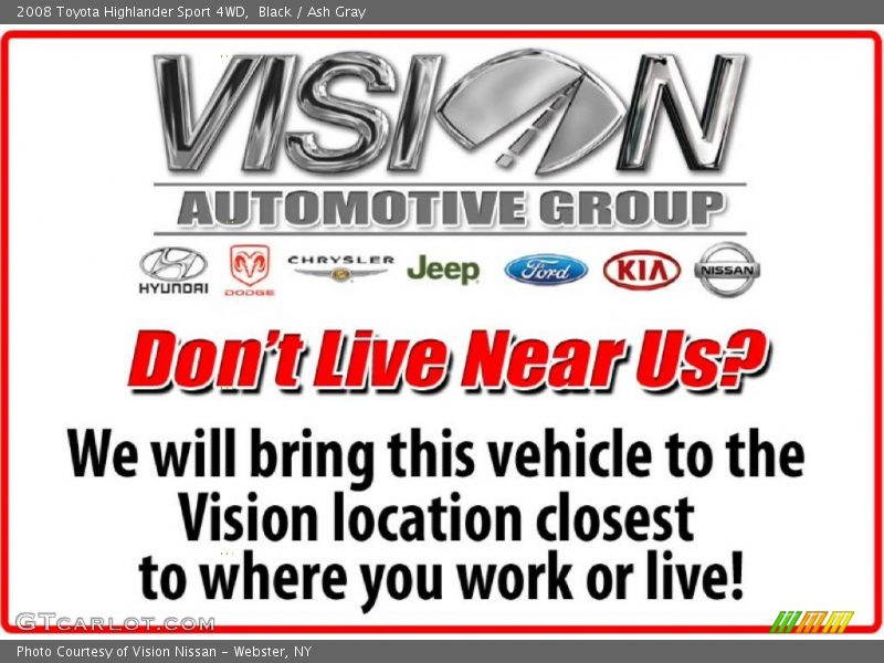 Black / Ash Gray 2008 Toyota Highlander Sport 4WD