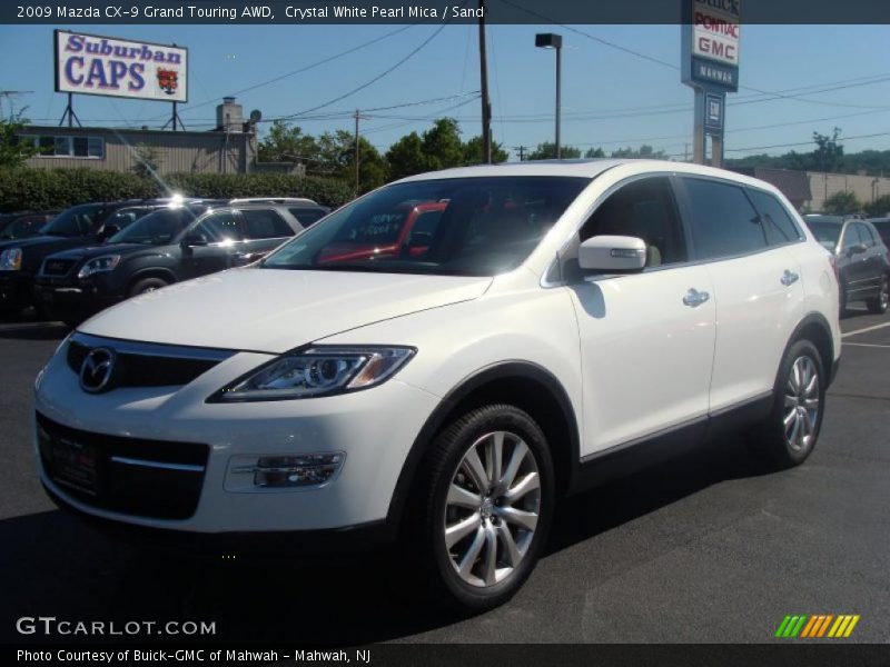 Crystal White Pearl Mica / Sand 2009 Mazda CX-9 Grand Touring AWD