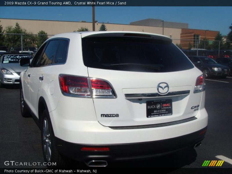 Crystal White Pearl Mica / Sand 2009 Mazda CX-9 Grand Touring AWD