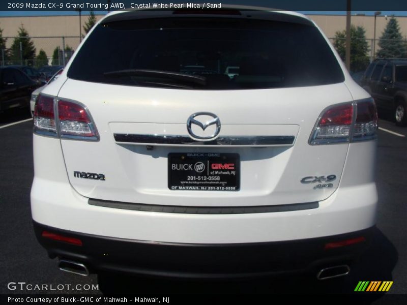 Crystal White Pearl Mica / Sand 2009 Mazda CX-9 Grand Touring AWD