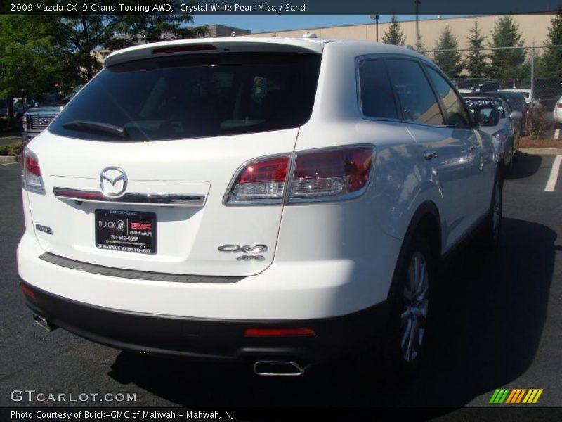 Crystal White Pearl Mica / Sand 2009 Mazda CX-9 Grand Touring AWD