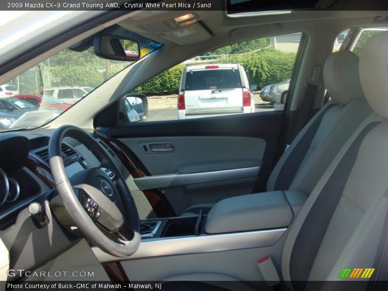 Crystal White Pearl Mica / Sand 2009 Mazda CX-9 Grand Touring AWD