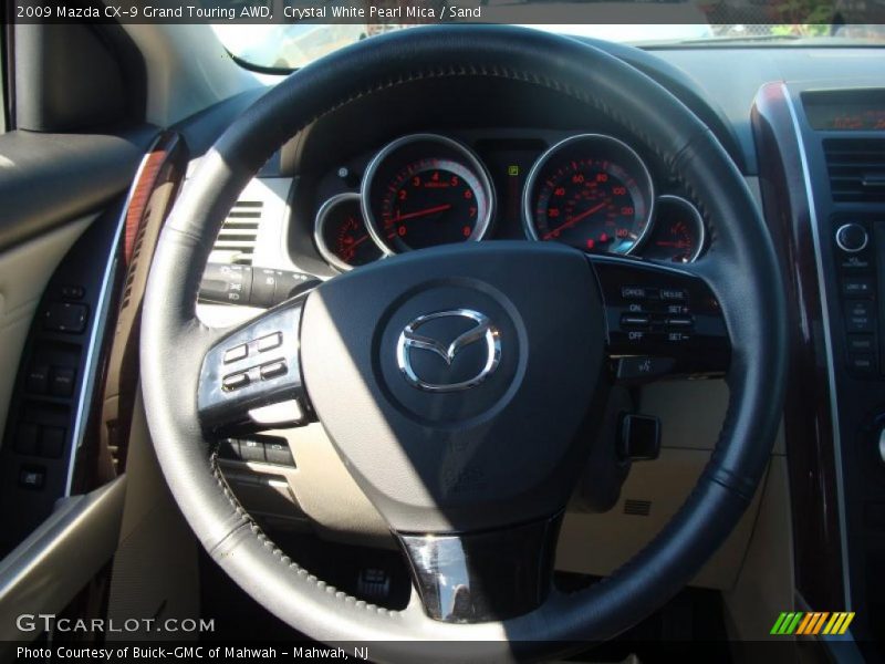Crystal White Pearl Mica / Sand 2009 Mazda CX-9 Grand Touring AWD