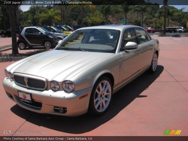 Winter Gold Metallic / Champagne/Mocha 2008 Jaguar XJ XJ8 L