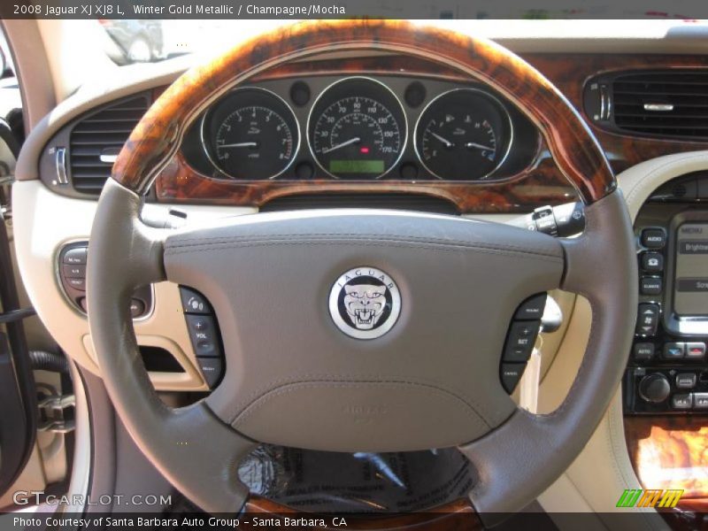 Winter Gold Metallic / Champagne/Mocha 2008 Jaguar XJ XJ8 L
