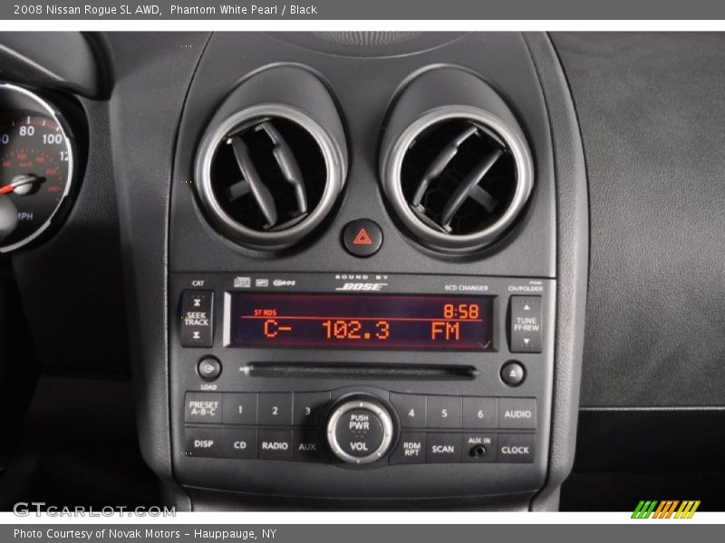 Phantom White Pearl / Black 2008 Nissan Rogue SL AWD