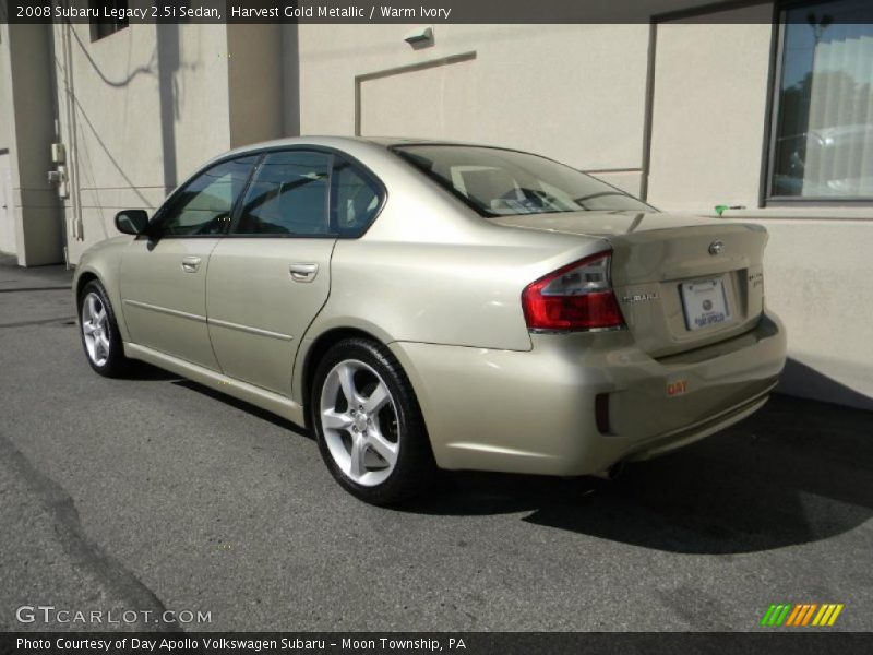 Harvest Gold Metallic / Warm Ivory 2008 Subaru Legacy 2.5i Sedan