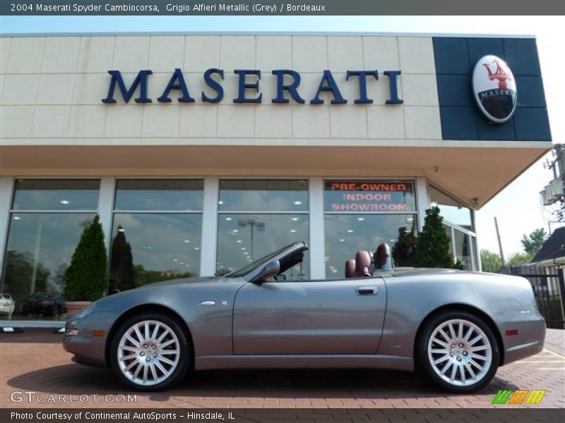 Grigio Alfieri Metallic (Grey) / Bordeaux 2004 Maserati Spyder Cambiocorsa