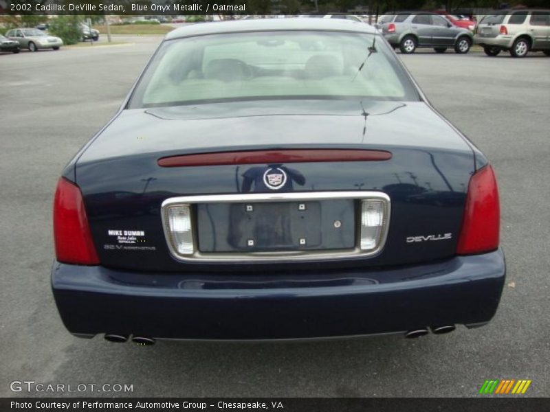 Blue Onyx Metallic / Oatmeal 2002 Cadillac DeVille Sedan