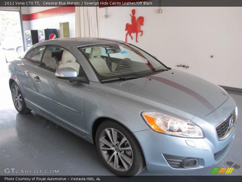 Celestial Blue Metallic / Soverign Hide Calcite Leather/Off Black 2011 Volvo C70 T5