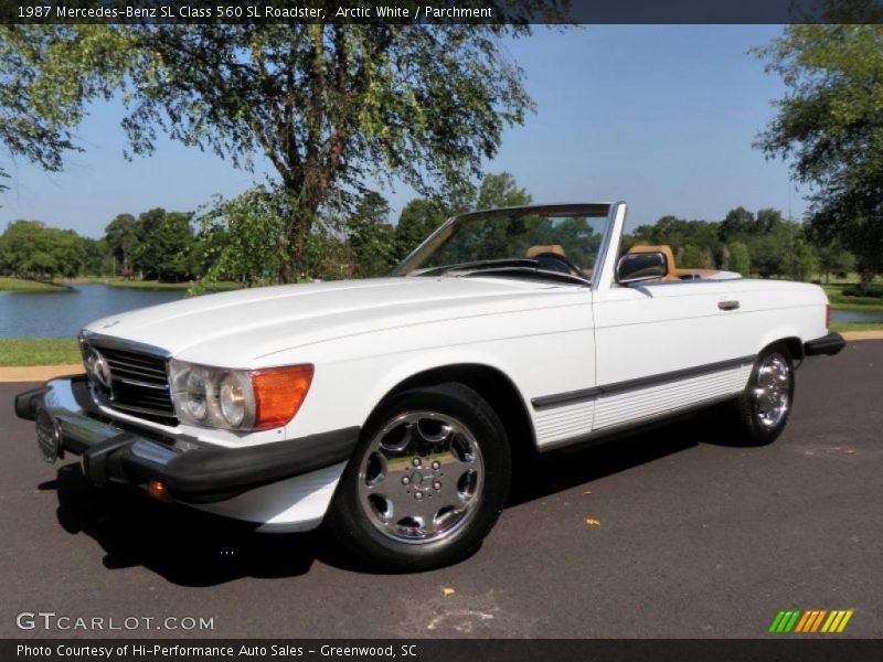 Arctic White / Parchment 1987 Mercedes-Benz SL Class 560 SL Roadster