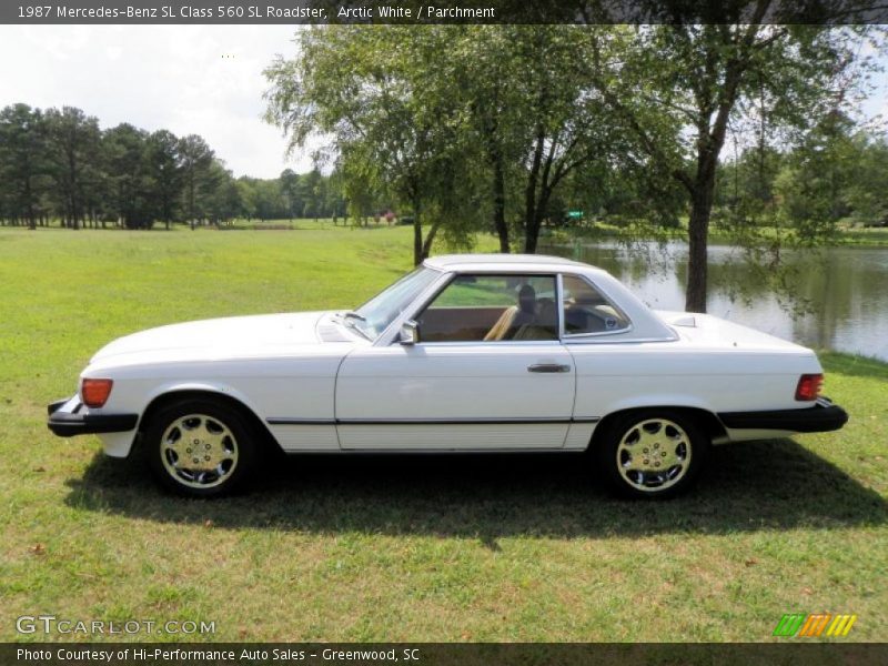 Arctic White / Parchment 1987 Mercedes-Benz SL Class 560 SL Roadster