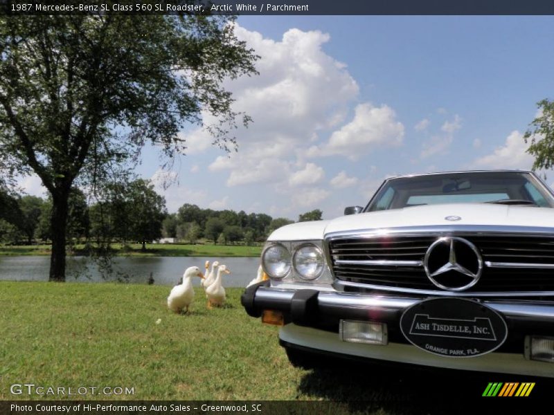 Arctic White / Parchment 1987 Mercedes-Benz SL Class 560 SL Roadster