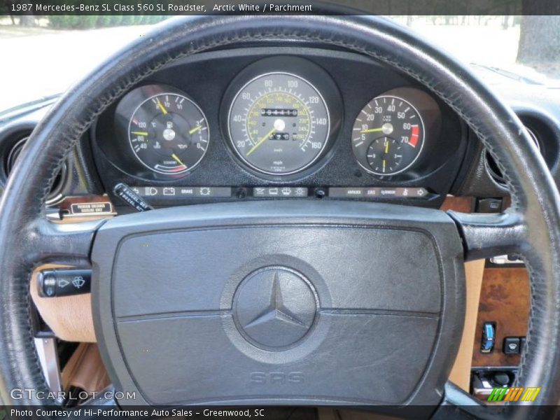 Arctic White / Parchment 1987 Mercedes-Benz SL Class 560 SL Roadster