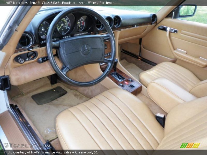 Arctic White / Parchment 1987 Mercedes-Benz SL Class 560 SL Roadster
