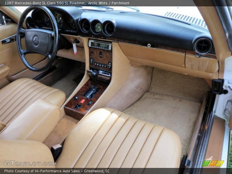 Arctic White / Parchment 1987 Mercedes-Benz SL Class 560 SL Roadster