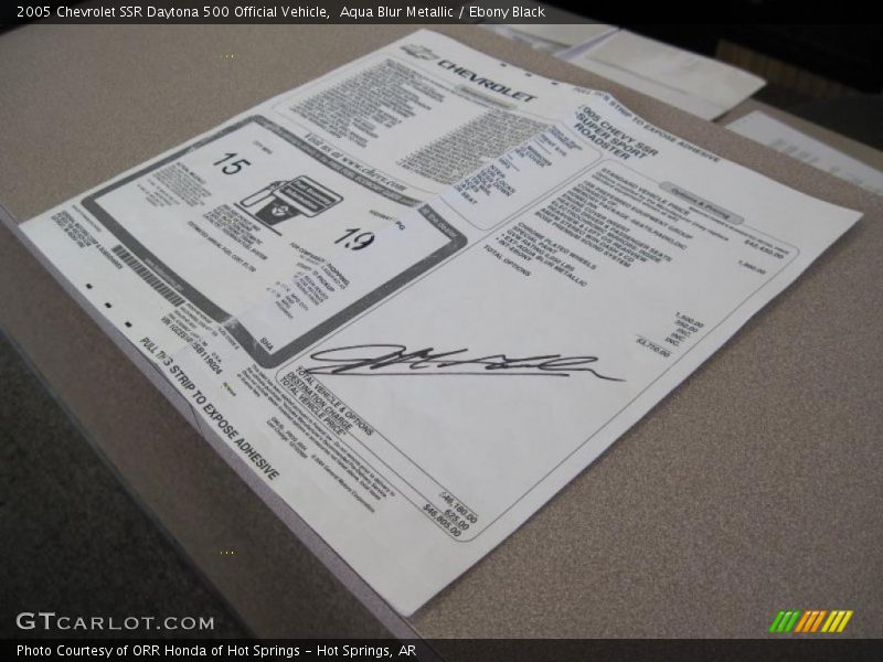 Aqua Blur Metallic / Ebony Black 2005 Chevrolet SSR Daytona 500 Official Vehicle