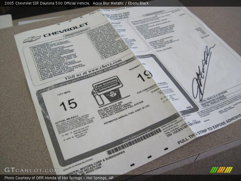 Aqua Blur Metallic / Ebony Black 2005 Chevrolet SSR Daytona 500 Official Vehicle