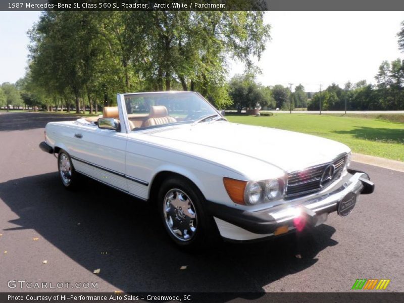 Arctic White / Parchment 1987 Mercedes-Benz SL Class 560 SL Roadster