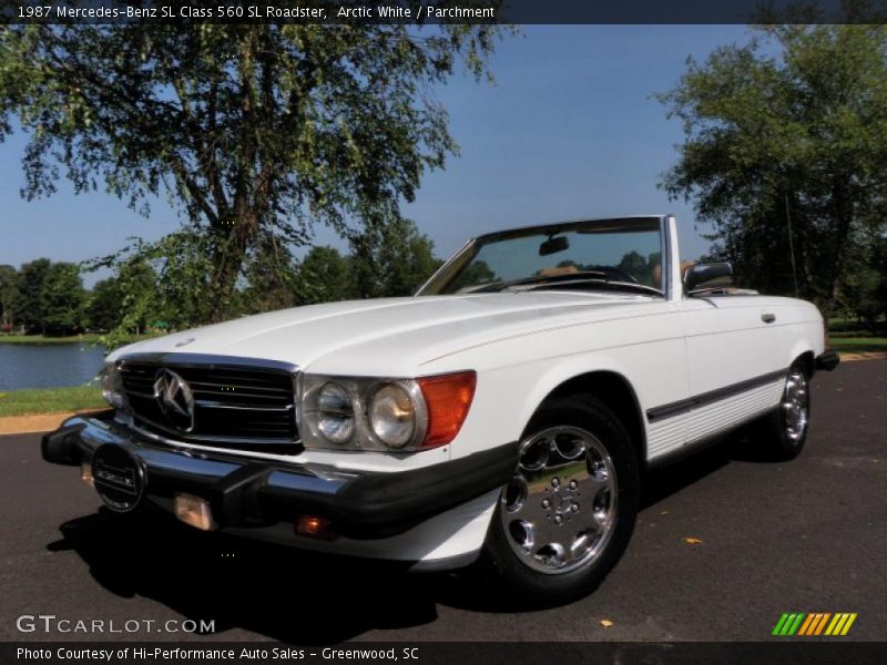 Arctic White / Parchment 1987 Mercedes-Benz SL Class 560 SL Roadster