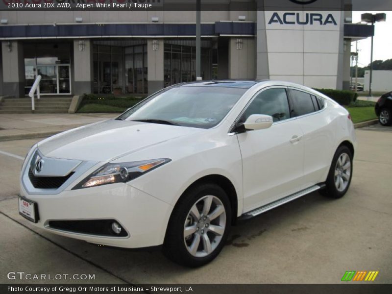 Aspen White Pearl / Taupe 2010 Acura ZDX AWD