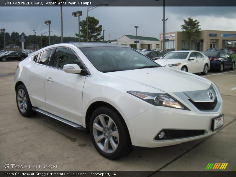 Aspen White Pearl / Taupe 2010 Acura ZDX AWD