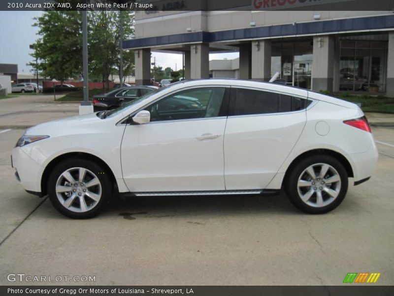 Aspen White Pearl / Taupe 2010 Acura ZDX AWD