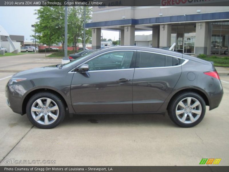 Grigio Metallic / Umber 2010 Acura ZDX AWD Technology