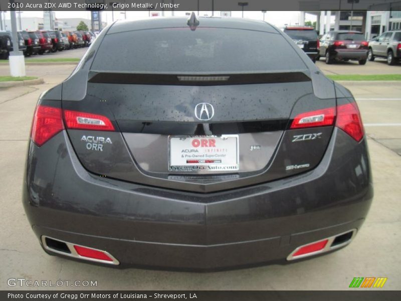 Grigio Metallic / Umber 2010 Acura ZDX AWD Technology