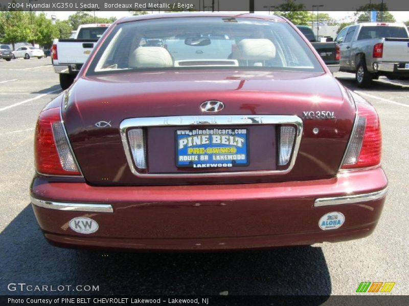 Bordeaux Red Metallic / Beige 2004 Hyundai XG350 L Sedan