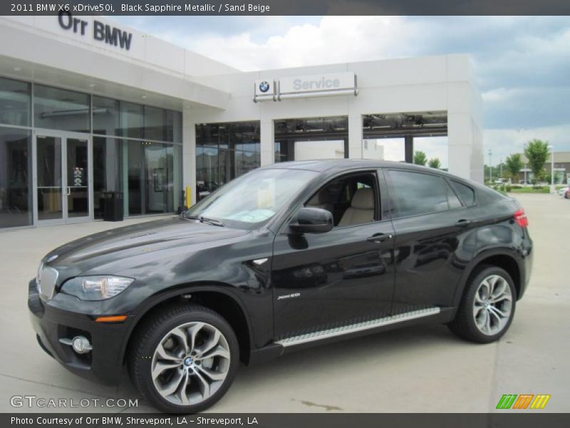 Black Sapphire Metallic / Sand Beige 2011 BMW X6 xDrive50i