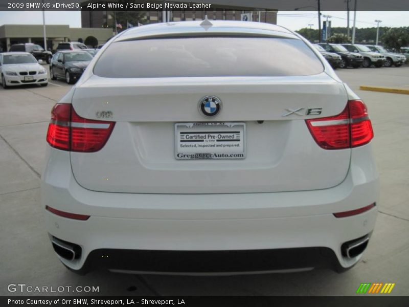 Alpine White / Sand Beige Nevada Leather 2009 BMW X6 xDrive50i