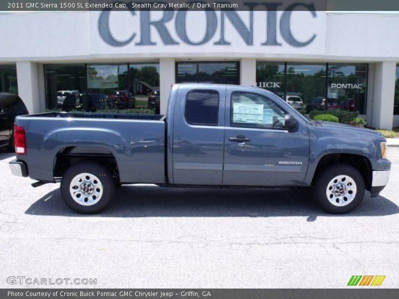 Stealth Gray Metallic / Dark Titanium 2011 GMC Sierra 1500 SL Extended Cab