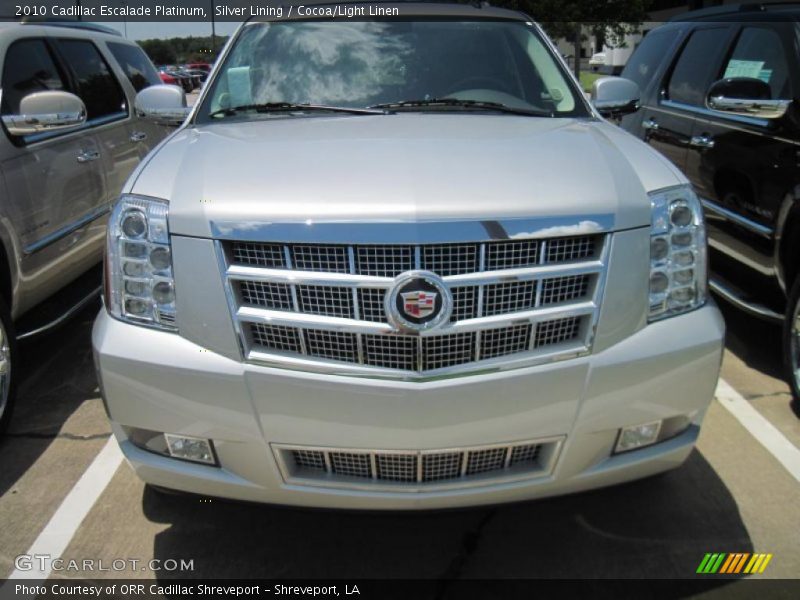 Silver Lining / Cocoa/Light Linen 2010 Cadillac Escalade Platinum