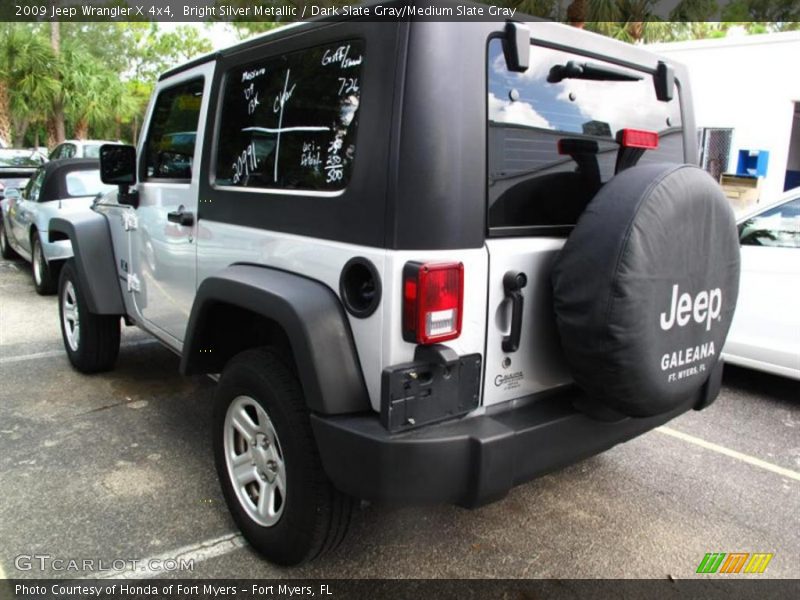 Bright Silver Metallic / Dark Slate Gray/Medium Slate Gray 2009 Jeep Wrangler X 4x4