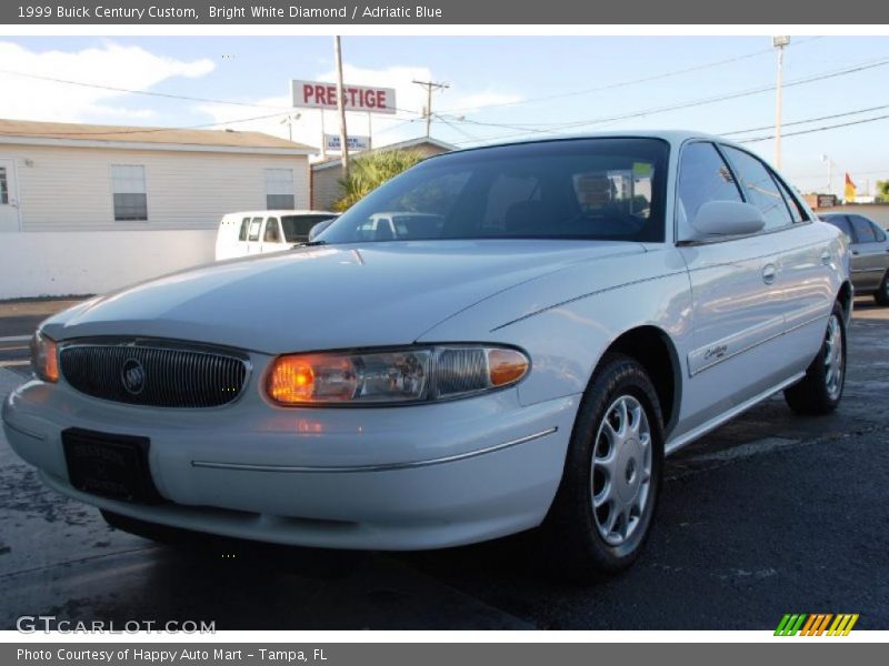 Bright White Diamond / Adriatic Blue 1999 Buick Century Custom