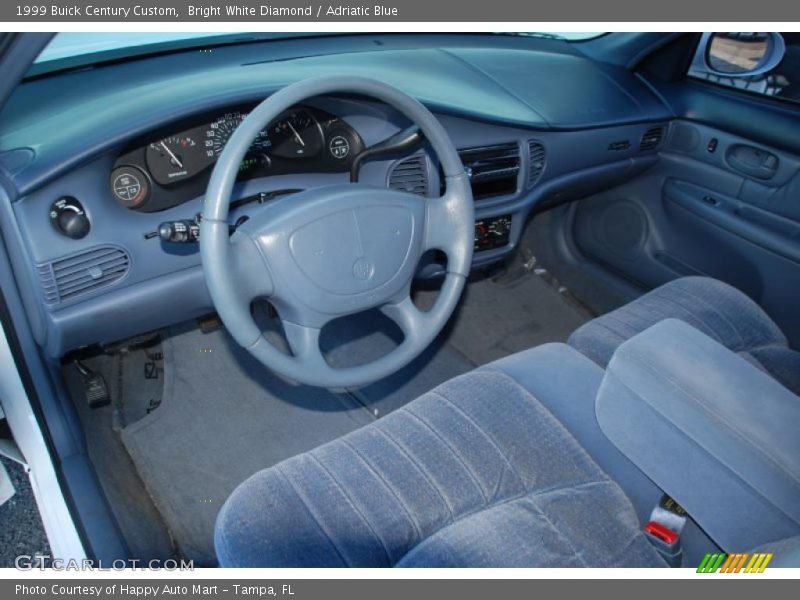 Bright White Diamond / Adriatic Blue 1999 Buick Century Custom