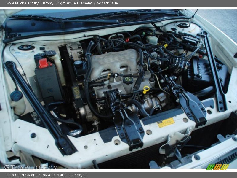 Bright White Diamond / Adriatic Blue 1999 Buick Century Custom