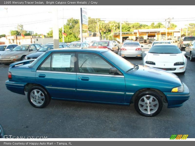 Bright Calypso Green Metallic / Grey 1995 Mercury Tracer Sedan