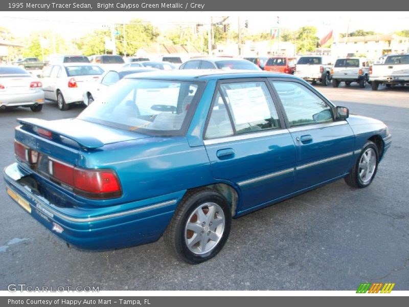 Bright Calypso Green Metallic / Grey 1995 Mercury Tracer Sedan