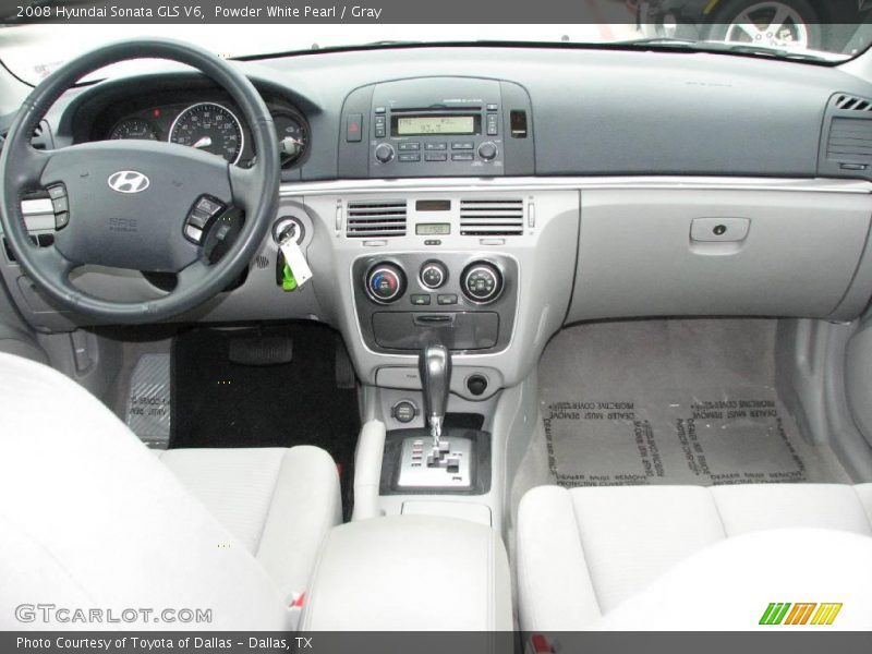 Powder White Pearl / Gray 2008 Hyundai Sonata GLS V6