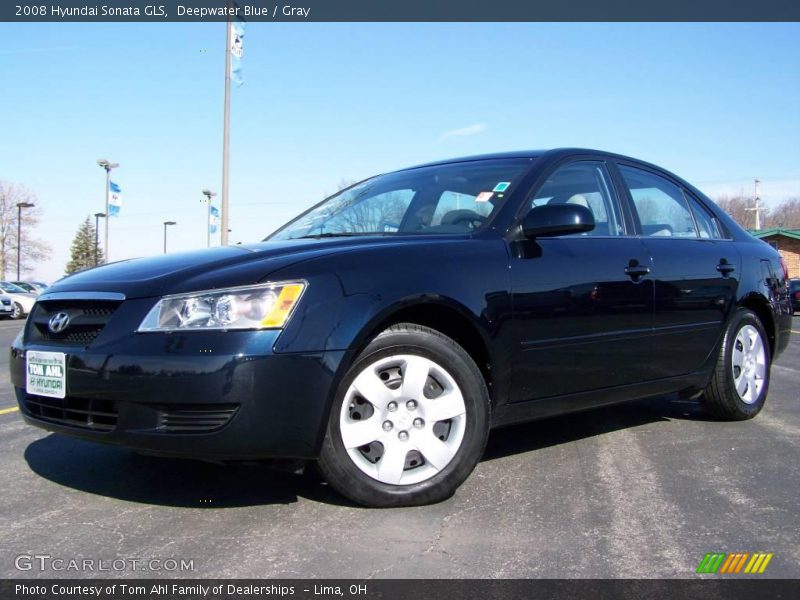 Deepwater Blue / Gray 2008 Hyundai Sonata GLS