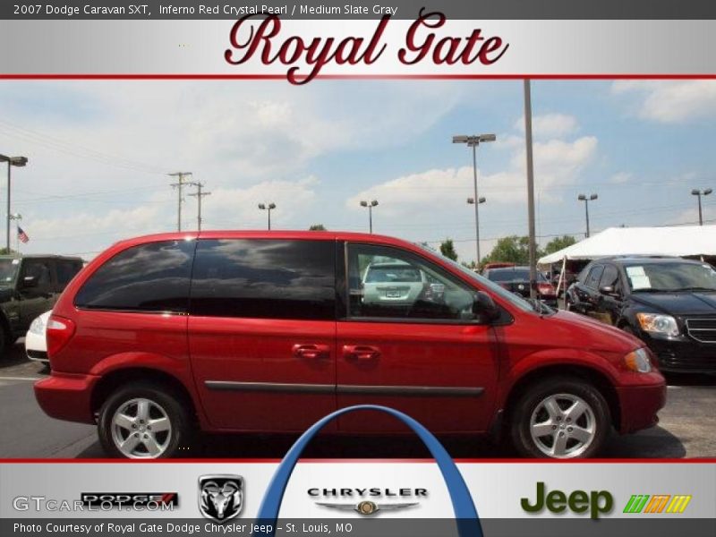 Inferno Red Crystal Pearl / Medium Slate Gray 2007 Dodge Caravan SXT