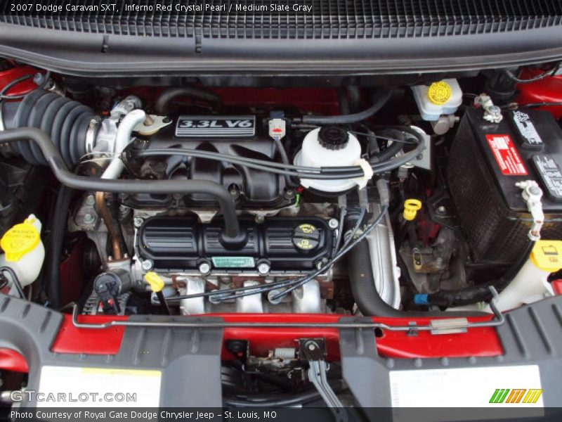 Inferno Red Crystal Pearl / Medium Slate Gray 2007 Dodge Caravan SXT