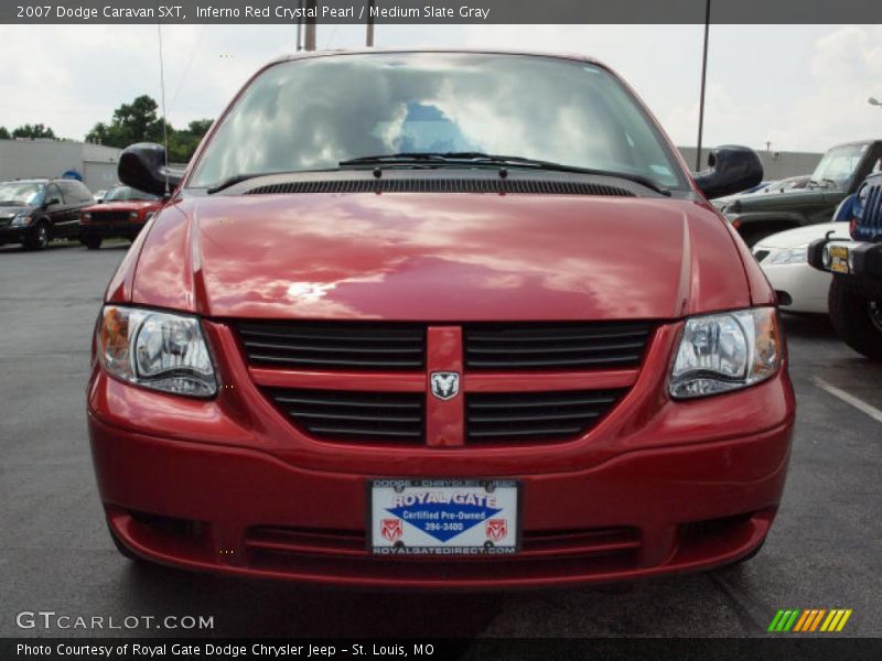 Inferno Red Crystal Pearl / Medium Slate Gray 2007 Dodge Caravan SXT