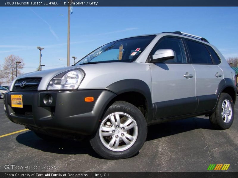 Platinum Silver / Gray 2008 Hyundai Tucson SE 4WD
