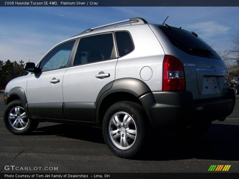 Platinum Silver / Gray 2008 Hyundai Tucson SE 4WD